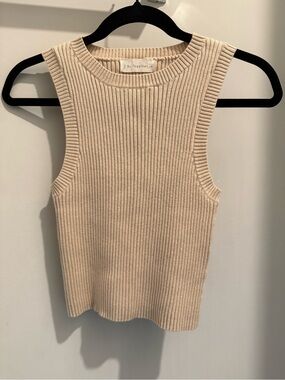 Ribbed Sleeveless Knit Tank Top - By Together - Cream - Size Medium